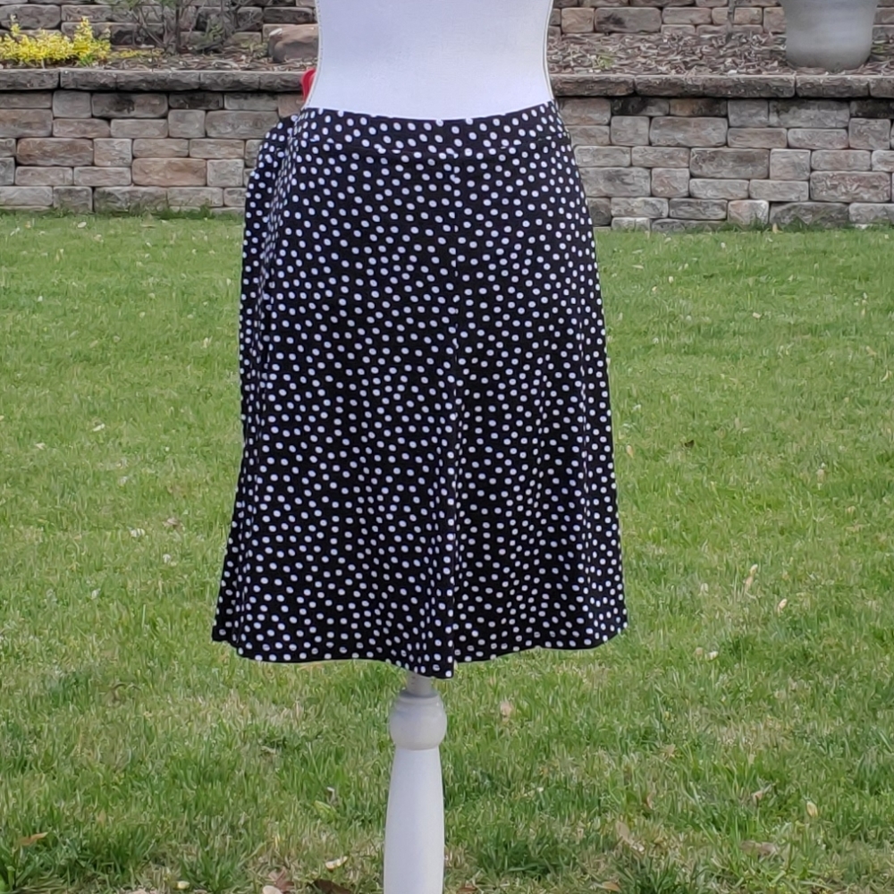 Susan Graver Liquid Knit Polka Dot Midi Skirt Plus Size 2X